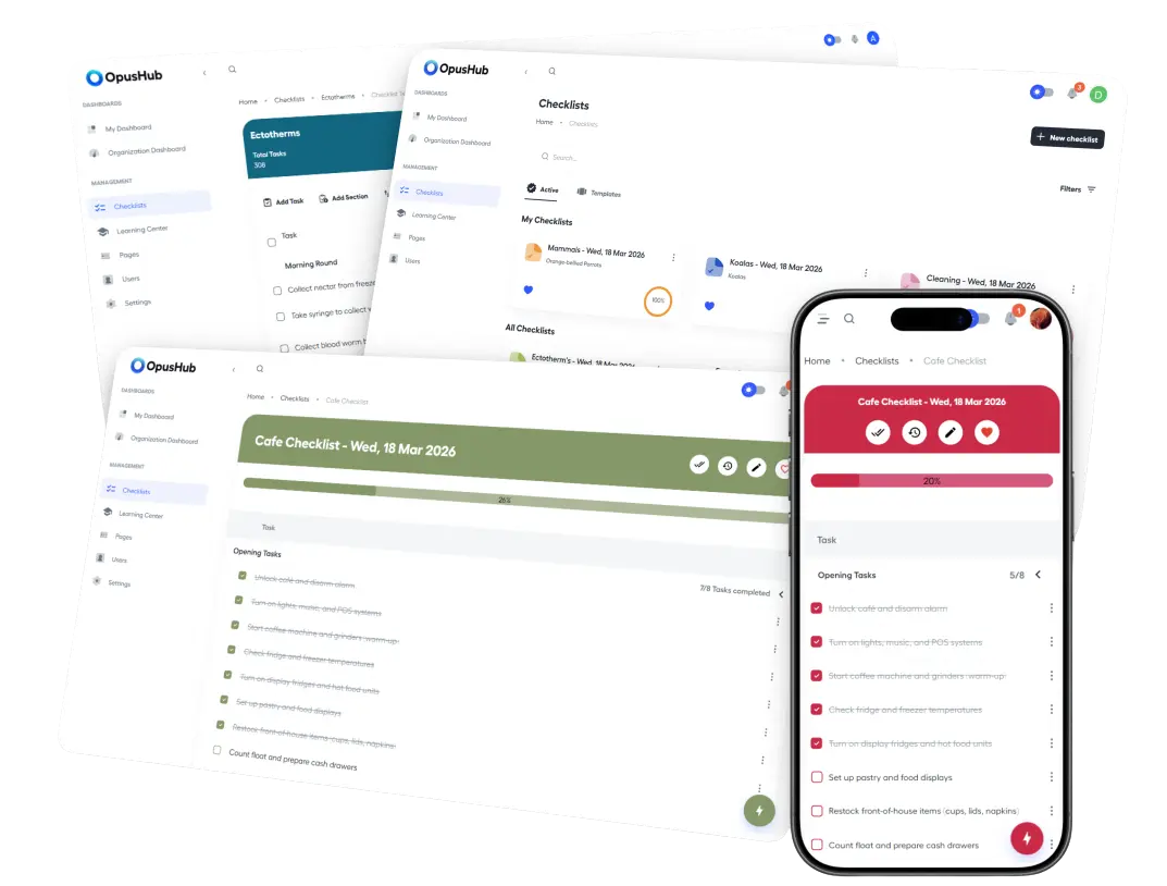 OpusHub active checklist preview